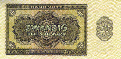 The Genuine German Democratic Republic 20 Mark Note