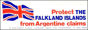 Protect the Falkland Islands from Argentine claims propaganda sticker