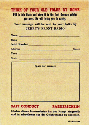 Swanee River German propaganda leaflet
