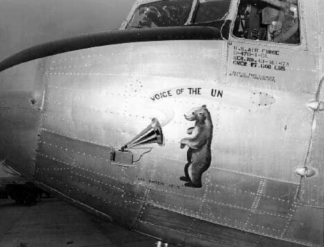 'The Voice of the United Nations' Loudspeaker aircraft