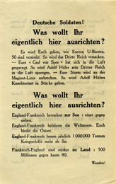 Random PSYOP leaflet - Deutsche Soldaten! Was wollt Ihr eigentlich hier ausrichten?