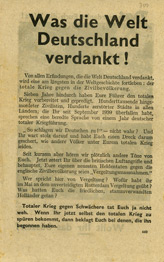 Random PSYOP leaflet - What the World Owes Germany