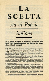 Random PSYOP leaflet - President Roosevelt's Speech on Mussolini's fall