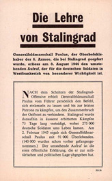 Random PSYOP leaflet - Lesson of Stalingrad