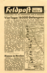 Random PSYOP leaflet - Field Post, Number 23, Eighth Feb. Edition 1945 - Four Days: 16,000 Prisoners of War