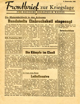 7 A - C 15, Frontbrief zur Kriegslage, 2. Januarwoche 1945 - Rundstedts Einbruchskeil eingeengt