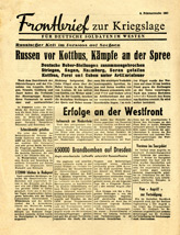 7 A - C 21, Frontbrief zur Kriegslage, 4. Februarwoche 1945 - Russischer Keil im Vorstoss auf Sachsen