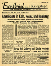 7 A - C 23, Frontbrief zur Kriegslage, 2. M&auml;rzwoche 1945 - Westwall auf 120 km Front durchbrochen