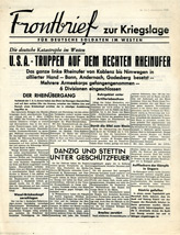 7 A - C 24, Frontbrief zur Kriegslage, 3. M&auml;rzwoche 1945 - U.S.A.-TRUPPEN AUF DEM RECHTEN RHEINUFER