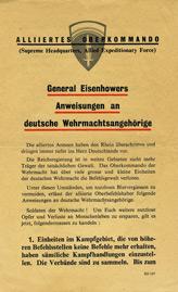 Random PSYOP leaflet - Eisenhower's Instructions