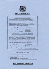 Random PSYOP leaflet - Safe Conduct Pass/Pase de Salvo Conducto