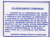 No Code, CIUDADANOS CUBANOS FUERZAS DE LA COMUNIDAD DEL CARIBE Y ELEMENTOS�