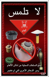 Random PSYOP leaflet - Report the locations of mines and other unexploded ammunition to Local Authorities