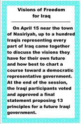 Random PSYOP leaflet - 13 points agreed to by the Future of Iraq Forum held on April 15, 2003