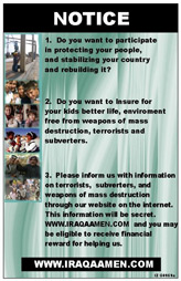 Random PSYOP leaflet - WWW.IRAQAAMEN.COM