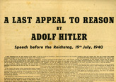 Random PSYOP leaflet - A Last Appeal to Reason by Adolf Hitler
