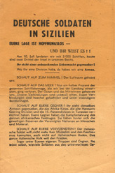 Random PSYOP leaflet - Deutsche Soldaten in Sizilien Euere Lage...