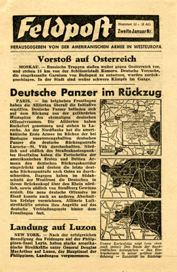 Feldpost, Nummer 12, Zweite Januar Nr. - Vorsto&szlig; auf &Ouml;sterreich