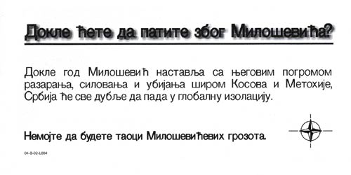 04-B-02-L004, Dokle chete da patite zbor Miloshevich?