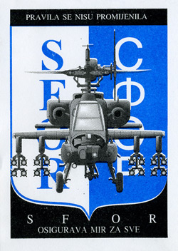 SFOR Bringing about cooperation and providing peace for all leaflet and poster