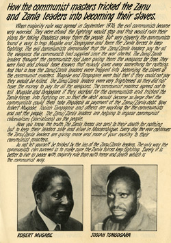 Rhodesian Anti-Mugabe Election Leaflet