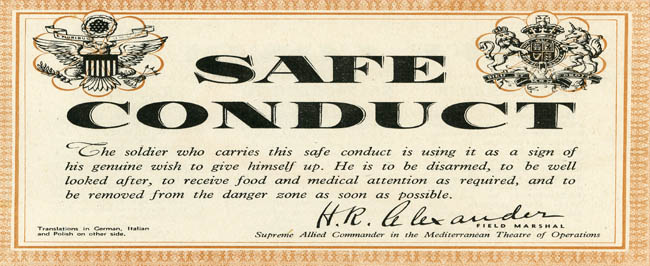 WWII: Safe Conduct Pass